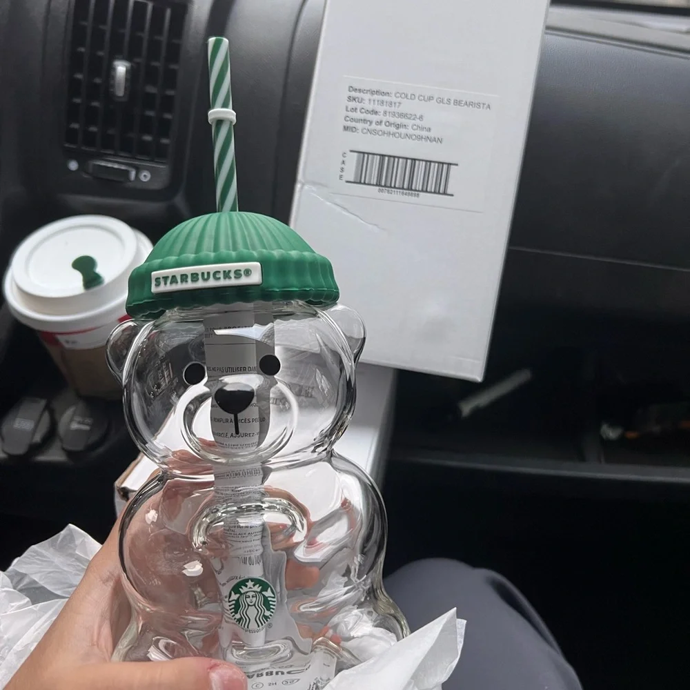 Starbucks Bear Candle with Teal Hat